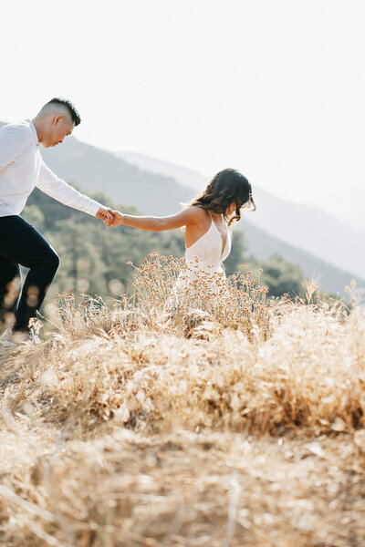 CA Wedding Photo in Field - Colby and Valerie Photography