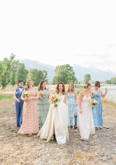 Married in the Tetons | Jackson Hole Wedding views | Bridal Party