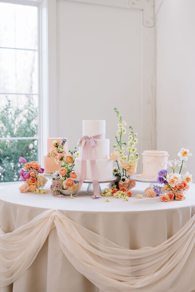 Cake display at Raleigh wedding planned by Bianca Nichole and Co