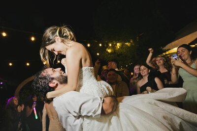 los angeles wedding photographer - groom dancing with bride on wedding day