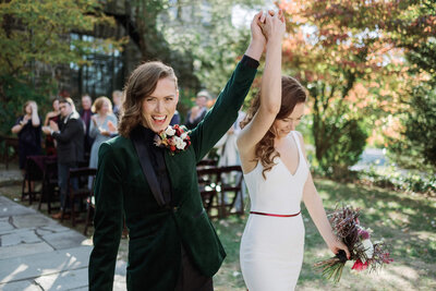 Couple celebrating their wedding at Homewood in Asheville