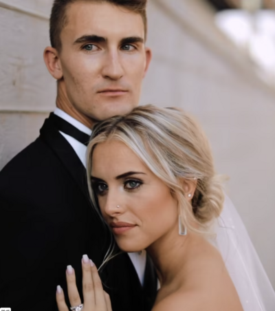 Luxury wedding bride and groom at Colorado wedding