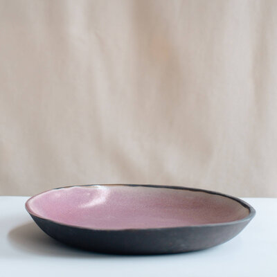 Dinerbord diep roze