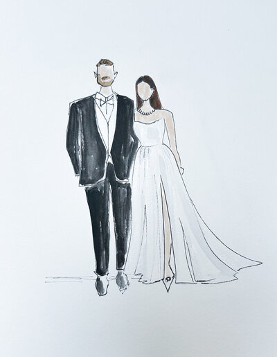 Watercolor illustration of married couple