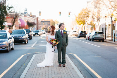 Wedding photos at Olio Peabody featuring exposed brick, natural light, and romantic portraits.