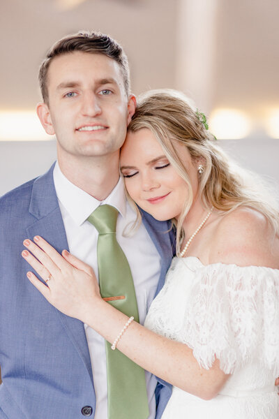 Sullivan Photography Wedding Portrait of a Bride & Groom's First Look at a Rustic Winter Ceremony