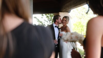 Modern Colorado Wedding Venue. White and wood ceremony set