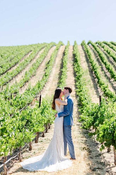 Napa Valley Vineyard Wedding with young couple