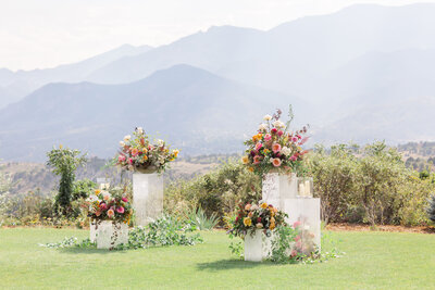 Garden of the Gods Resort with floral ceremony altar