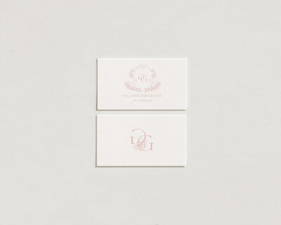 Custom Branding for a  newborn photographer with a crest with illustrated roses