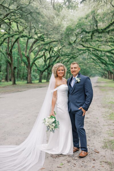A delightful portrait of Jessica + Seth after their elopement ceremony in Savannah, GA captured as part of our Savannah Elopement Package.