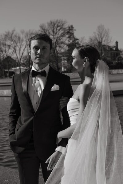 A serious and meaningful moment for the groom and bride