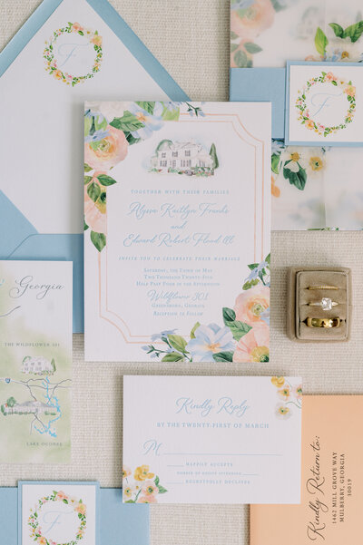 Dawsonville GA custom wedding stationary