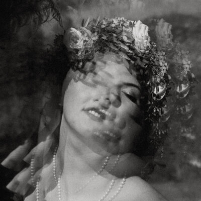 portrait of bride through a lens fractal