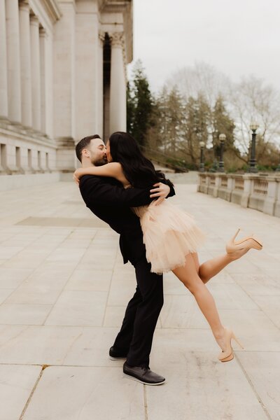 engagement at state capitol campus  WA state.