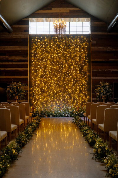 Ceremony room at Wharfedale Grange, luxury barn wedding venue