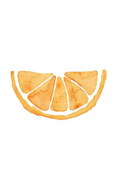 Watercolor orange slice graphic