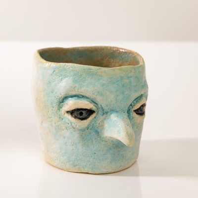 Michelle-Spiziri-Abstract-Artist-Ceramics-Totem-Mugs-Blue bird-2