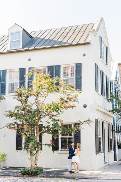 couple laughing on by  Mills House Charleston