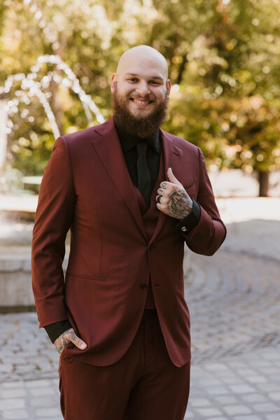 man looking at the camera