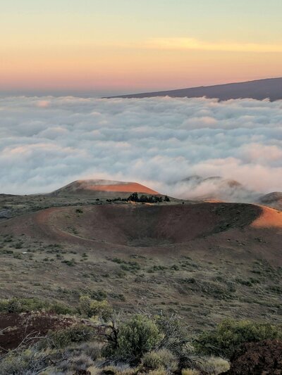 Crater at sunset on Big Island of Hawaii