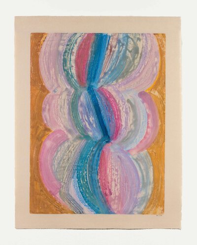 'Aurora' by Anna Kunz – a monotype on kozo paper, measuring 27 7/8 x 21 7/8 inches.