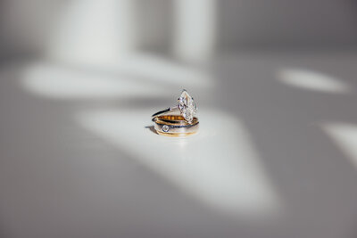 Ring shot from int he laguna hill courthouse elopement wedding