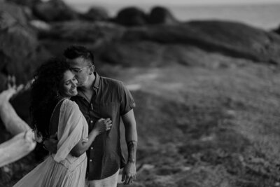 Destination pre-wedding shoot in Sri Lanka captures couple sharing a kiss