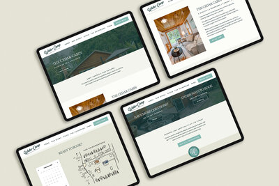lake inspired brand and website design for traverse city cabin resort