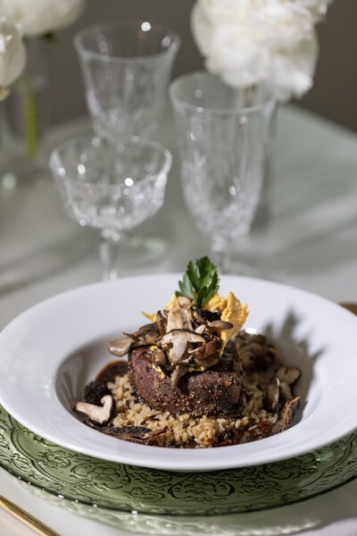 plated steak dinner