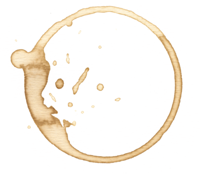 Round gold coffee mug stain 