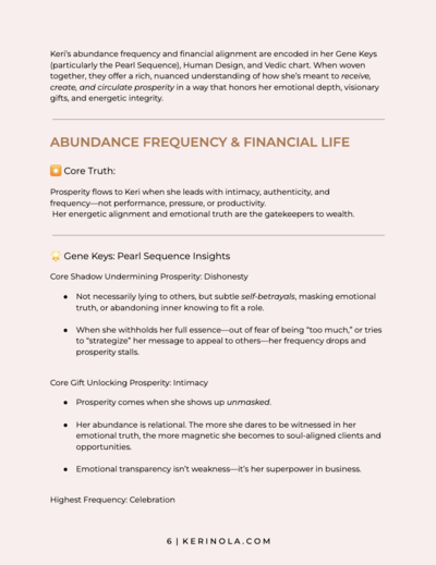 page of soul purpose reading report