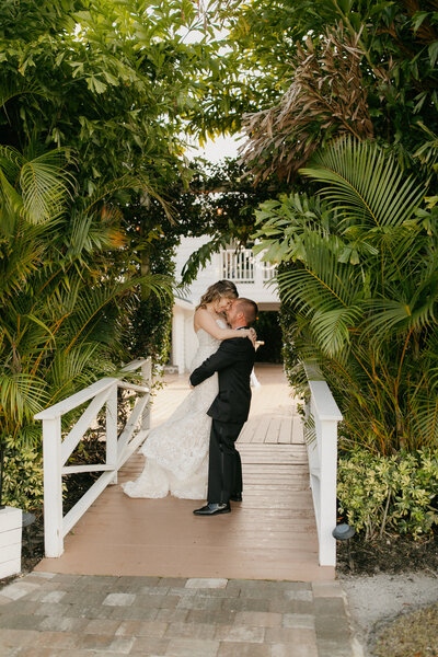 married couple embracing each other in palm beach florida