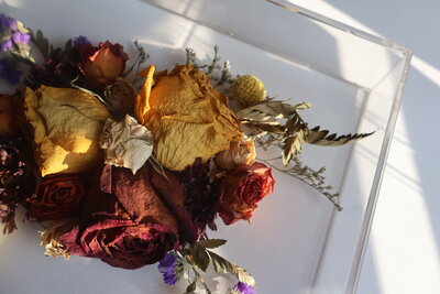 Whimsical pressed floral frame