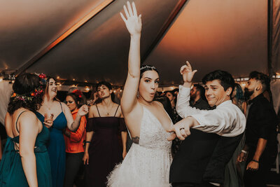 newlyweds dance at reception