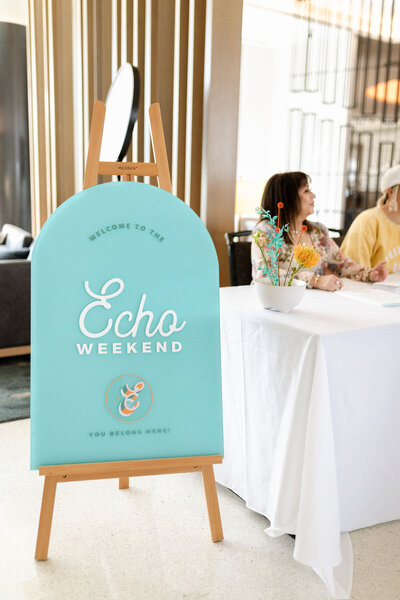 blue Echo Weekend signage