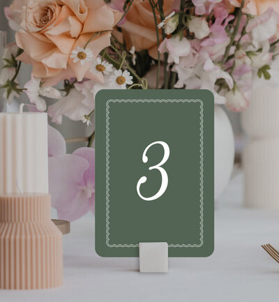 Orange rounded corner table numbers