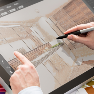 Design sketch of a modern home, representing Muse Studio’s branding expertise and content creation for architectural and interior design projects.