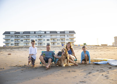 Kelley Stinson and her family at Sandbridge Beach