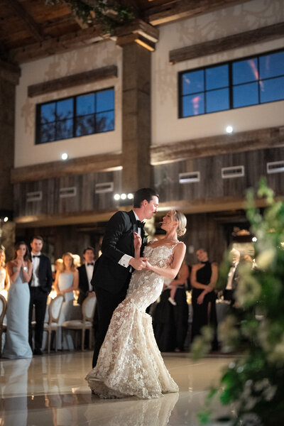 Bride and groom first dance at Hotel Drover