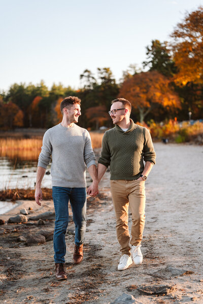 Gay couple photos at Lake Massabesic by manchester nh