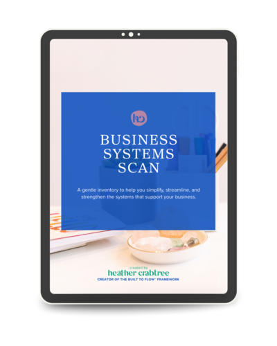 Business Systems Scan workbook on ipad