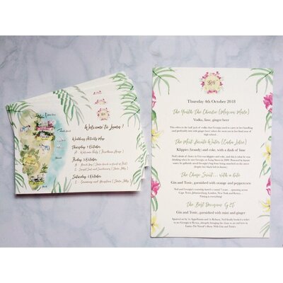 Jess's early watercolour wedding stationery
