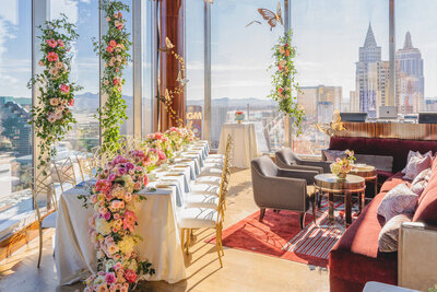 Luxury baby shower with floral decor at Waldorf Astoria Las Vegas, designed by Thater Made, a luxury wedding and event producer in San Diego, CA.