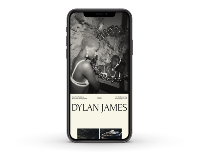 Dylan James showit website template for photographers mobile mockup