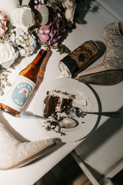 A couple celebrates at Ouray Brewing after their elopement.