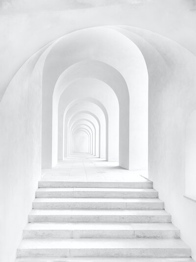 white staircase