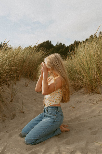 oregon coast forest senior portrait