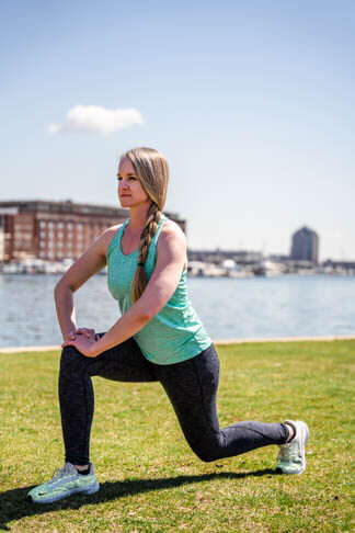 fitness trainer posing for a brand photoshoot in baltimore