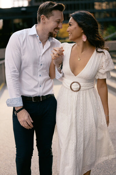 Toronto engagement session in the financial district 